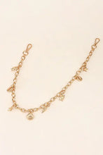 Gold-toned sea element charm iron chain belt with seashell and starfish charms