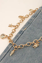 Sea Element Charm Iron Chain Belt with Seashell and Starfish Charms