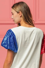 Sequin American Flag Bow T Shirt for Women Woman T Shirts