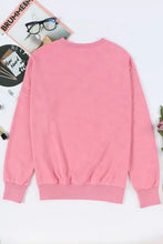 Sequin Candy Cane Round Neck Slit Sweatshirt Woman Sweatshirts