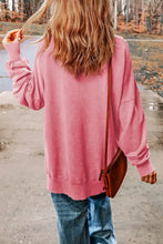 Sequin Candy Cane Round Neck Slit Sweatshirt Woman Sweatshirts