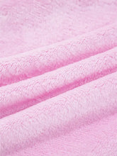 Soft pink sequin chenille merry graphic plush sweatshirt with slightly stretchy cozy textured fabric surface