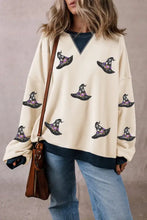 Sequin Hat Print Long Sleeve Sweatshirt Woman Sweatshirts