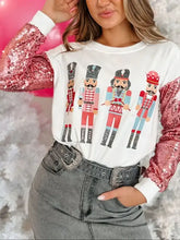 Sequin Nutcracker Round Neck Long Sleeve Sweatshirt Woman Sweatshirts