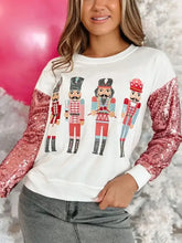 Sequin Nutcracker Round Neck Long Sleeve Sweatshirt Woman Sweatshirts