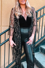 Sequin Open Front Sheer Cardigan Woman Outerwear
