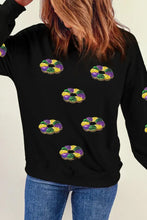 Sequin Round Neck Long Sleeve Sweatshirt Woman Sweatshirts