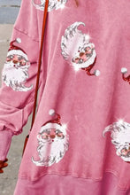 Sequin Santa Drop Shoulder Slit Sweatshirt Woman Sweatshirts