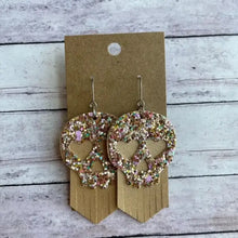 Sequin Skull Dangle PU Leather Earrings Earrings