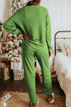 Sequin Socks Round Neck Long Sleeve Top and Pants Lounge Set Woman Loungewear Sets