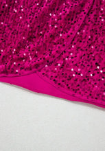 Sequin Surplice Long Sleeve Mini Dress Cocktail Dress