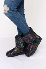 Sequin Thermal Flat Boots Black Winter Flat Boots for Women