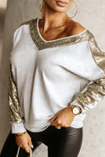 Sequin V-Neck Sweatshirt Woman Sweatshirts