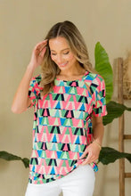 Sew In Love full size geometric round neck top with colorful pattern