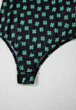 Shamrock Pattern Mesh Turtleneck Bodysuit for Women Woman Bodysuits