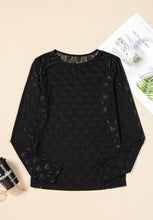 Sheer Black Mesh Top with Bow Pattern