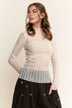 Sheer Mesh Long Sleeve Turtle Neck Top for Women