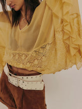 Sheer White Lace Trim Poncho Blouse Swimwear Cover Up