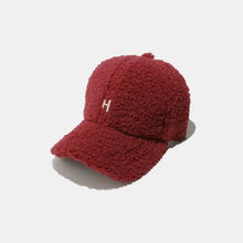 Red Sherpa Letter H Embroidered Cap