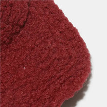 Textured crimson fleece Sherpa letter H embroidered cap