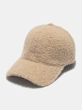Beige sherpa solid color baseball cap on Sherpa Solid Color Baseball Cap product