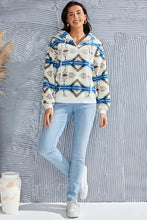 Shiny Geometric Half Zip Drawstring Long Sleeve Hoodie Woman Sweatshirts