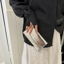 Shiny Silver Leather Clutch Wallet in PU Leather Wallets