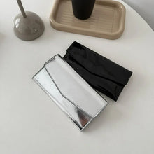 Shiny Silver Leather Clutch Wallet in PU Leather