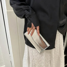 Shiny Silver Leather Clutch Wallet in PU Leather Wallets