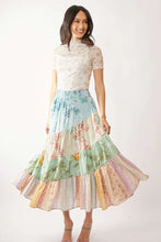 Short Sleeve Floral Mesh Top with Mock Neck