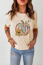 Pumpkin Graphic Round Neck T-Shirt Woman T Shirts