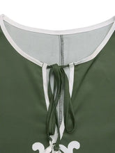 Side Slit Printed Tie Neck Dress Casual Dresses