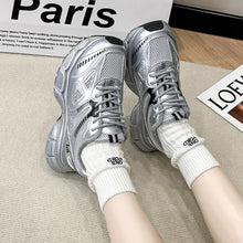Silver Athletic Sneakers with Furry Lining for Women