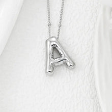 Silver-toned durable copper bubble letter A pendant necklace
