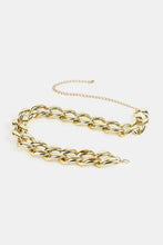 Gold acrylic curb chain belt with adjustable lobster clasp