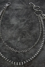 Silver cross waist chain layered belt with metal charms