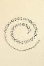 Silver infinity chain necklace, bracelet, and clasp belt with alloy lobster clasp