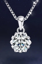 Six-prong silver necklace with 1 carat moissanite pendant
