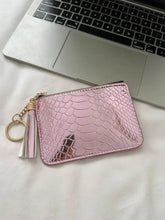 Silver Snakeskin Coin Purse with Tassel and PU Leather Material Wallets