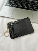 Silver Snakeskin Coin Purse with Tassel and PU Leather Material Wallets