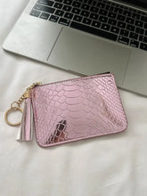 Silver Snakeskin Coin Purse with Tassel and PU Leather Material Wallets