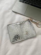 Silver Snakeskin Coin Purse with Tassel and PU Leather Material