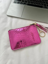 Silver Snakeskin Coin Purse with Tassel and PU Leather Material Wallets