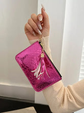 Silver Snakeskin Coin Purse with Tassel and PU Leather Material Wallets