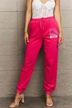 Simply Love hot pink graphic joggers with CA 1890 design