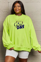 Lime green oversized drop shoulder sweatshirt with Game Day football graphic
