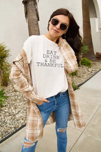 Simply Love full size Eat Drink & Be Thankful white graphic t-shirt