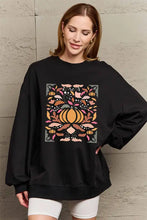 Black Simply Love graphic dropped shoulder sweatshirt with pumpkin floral design