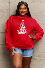 Red Christmas Tree Graphic on Full Size Sweatshirt