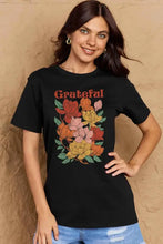 Simply Love Full Size GRATEFUL Flower Graphic Cotton T-Shirt Woman T Shirts